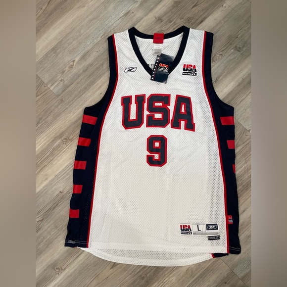 Vintage 2004 LeBron James #9 Team USA BASKETBALL OLYMPIC Jersey L - Picture 4 of 7